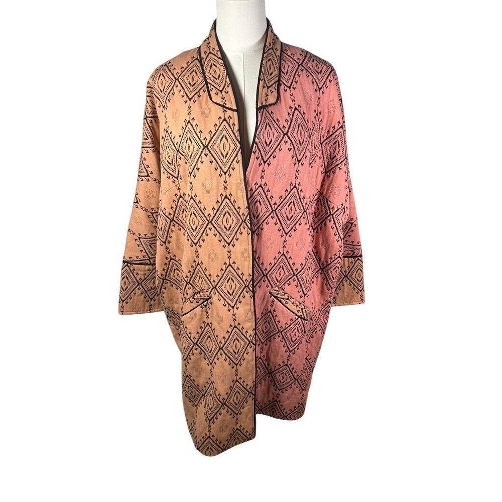Seen Worn Kept Jessie Tapestry Coat Orange Pink Womens Small Anthropologie‎